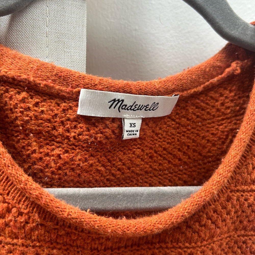 Madewell Women's Orange Textured Knit Tank - Picture 2 of 4